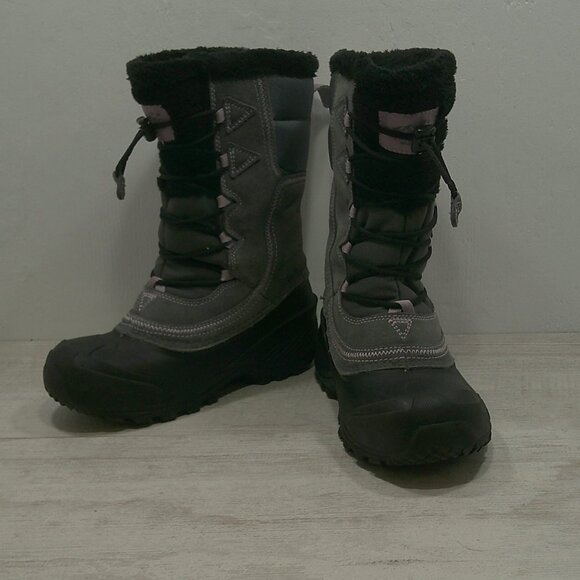 The North Face Shellista Lace up Gray Pink Waterproof Winter Snow Boot Size 3 - Picture 2 of 13